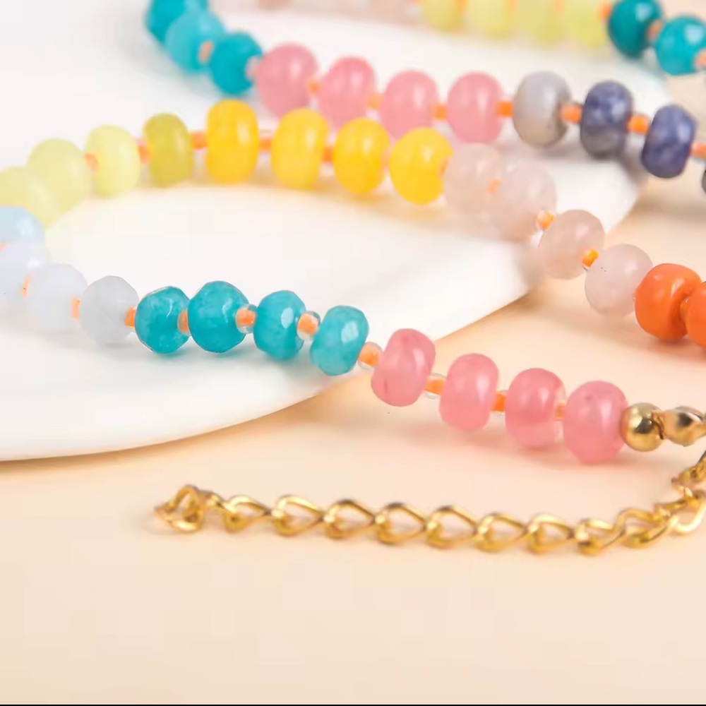 Colorful Rainbow Stone Beaded Choker Necklace
Adjustable - Picture 6 of 12